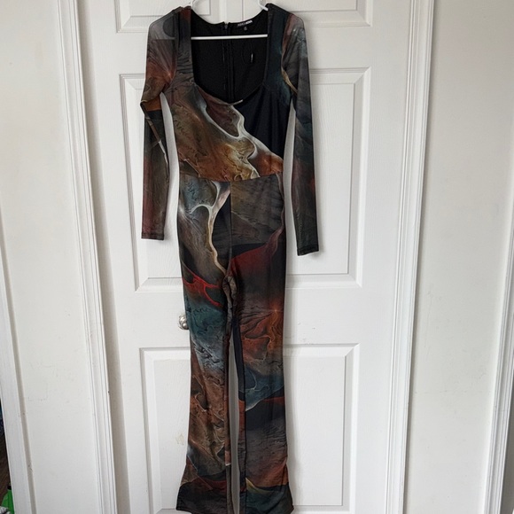 Fashion Nova Pants - Fashion Nova Multicolor Abstract Jumpsuit